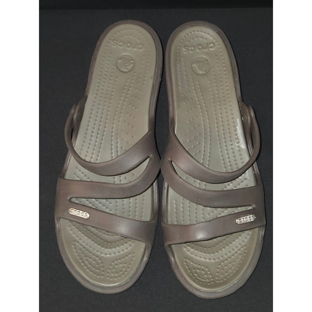 Crocs Women's Sandals Brown Slip On Comfortable Size 10